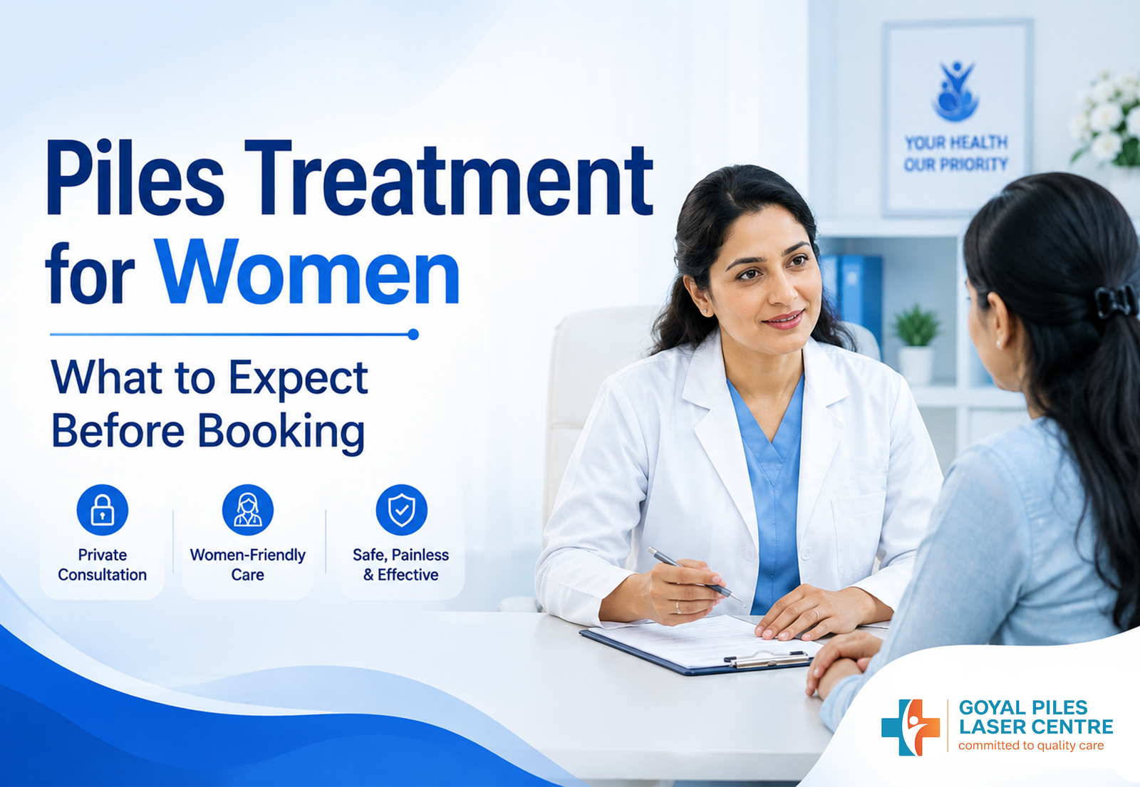 Comparison of piles, fissure and fistula symptoms and treatment options.